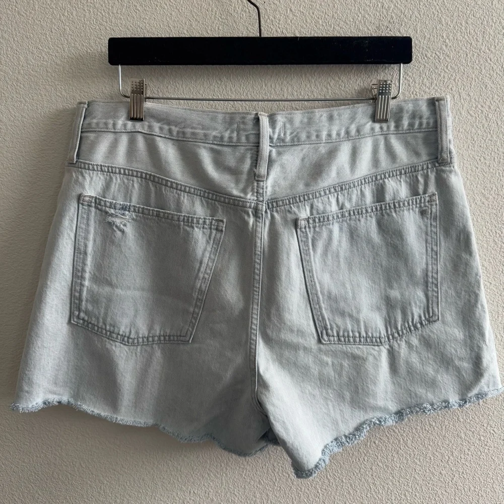 Madewell Pale Blue High-Rise Denim Cutoff Shorts